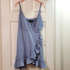 TRUE WRAP flattering feminine pewter blue